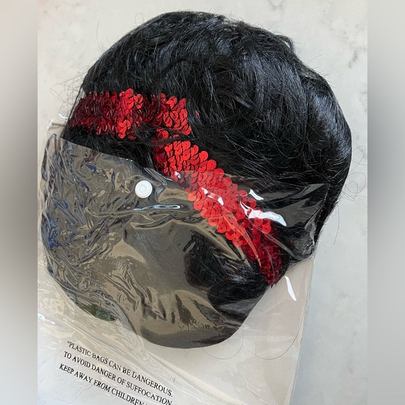 Halloween Costume New Curley Flapper Wig Black - Picture 5 of 5